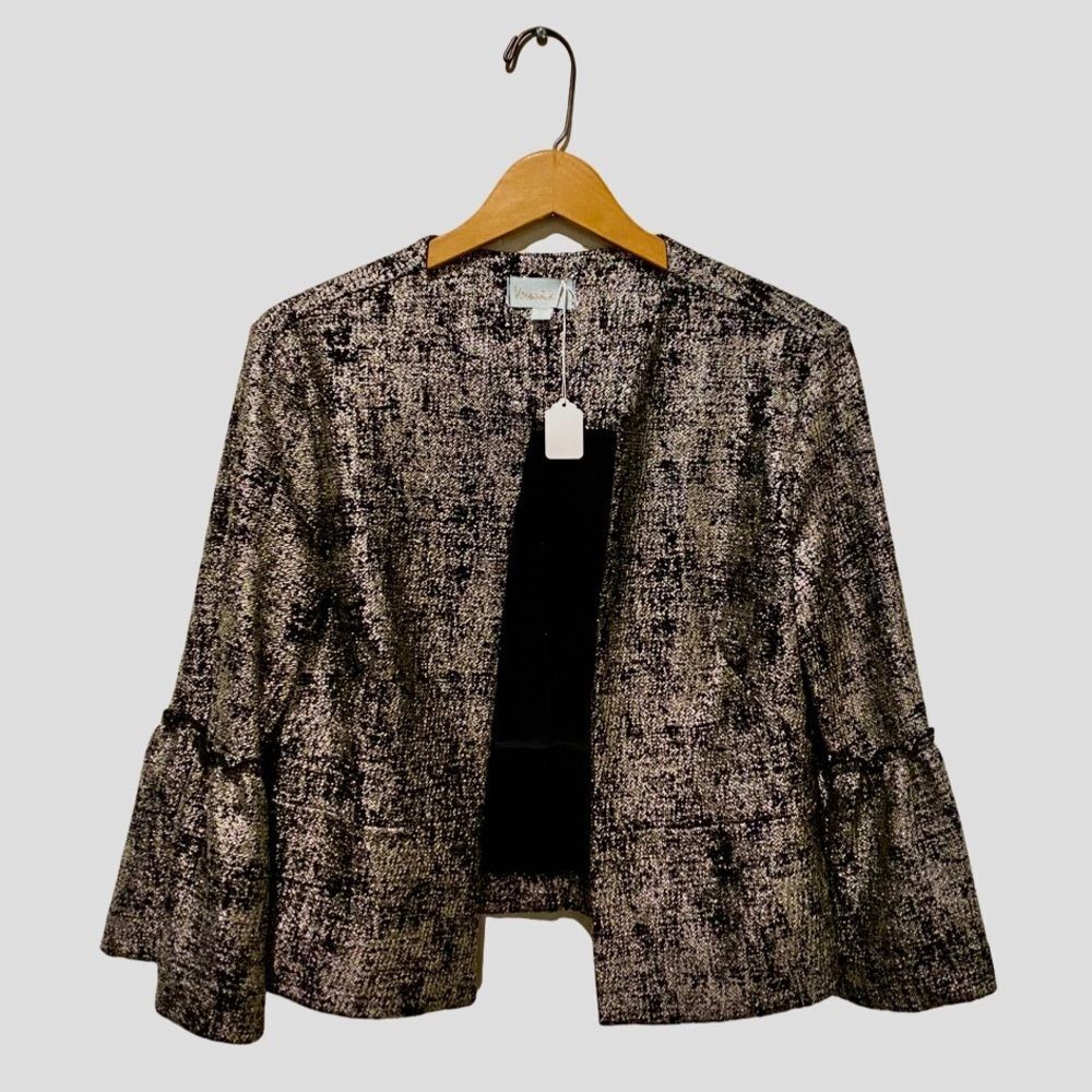NWT Veronica M gold blazer jacket bell sleeve small